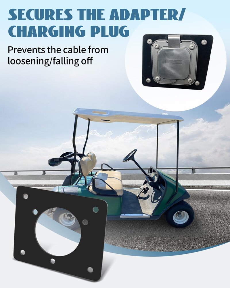 Nahntaipy AC Charger Port Adapter Plate Fit for EZGO Golf Cart Lithium Install and On Board Charging