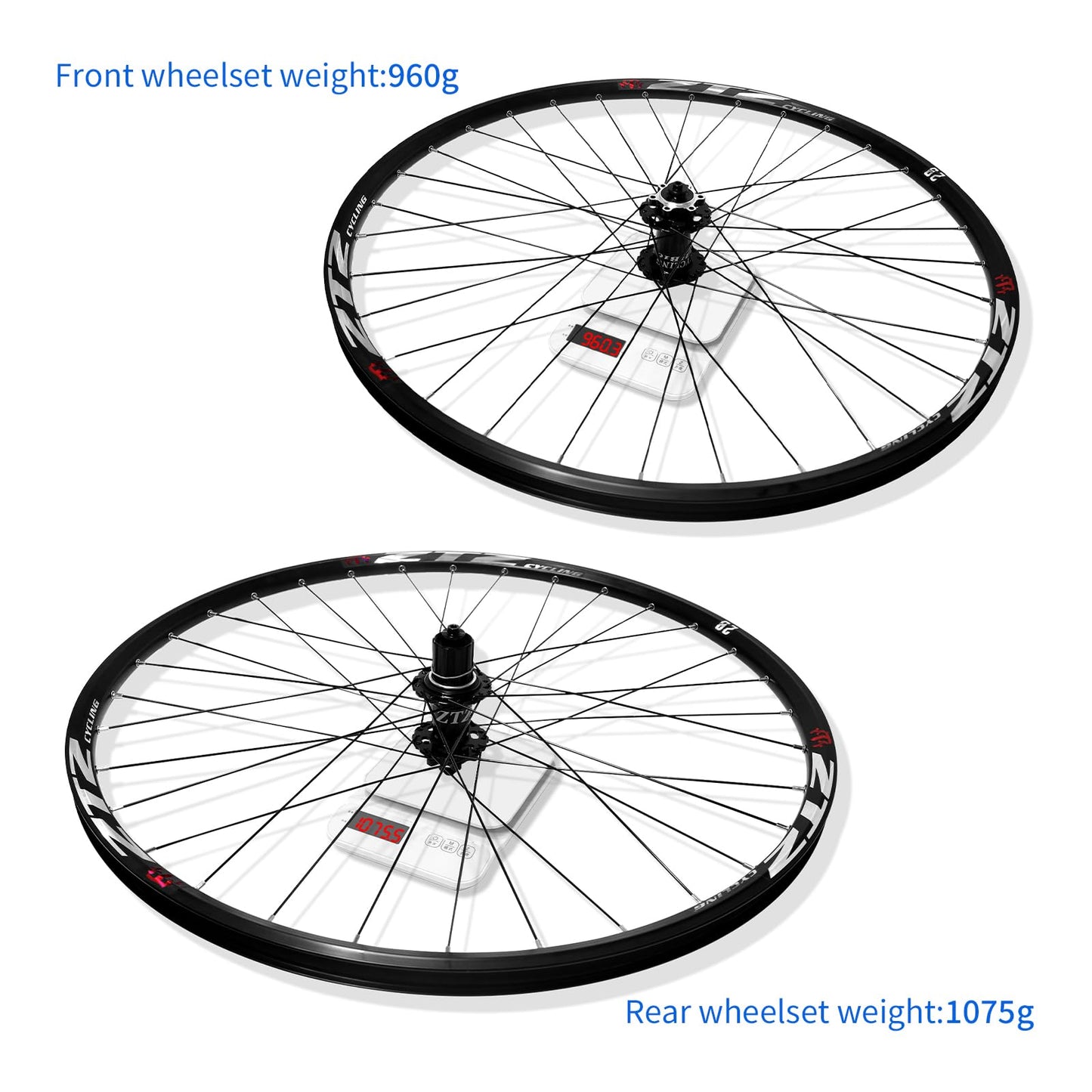 ZTZ 26"/27.5"/29" Mountain Bike Wheelset，Ultralight Aluminum Alloy Rim 32H High Strength Bike Wheels， Quick Release Disc Brake MTB Wheel Set， Compatible 7-12 Speed Cassette