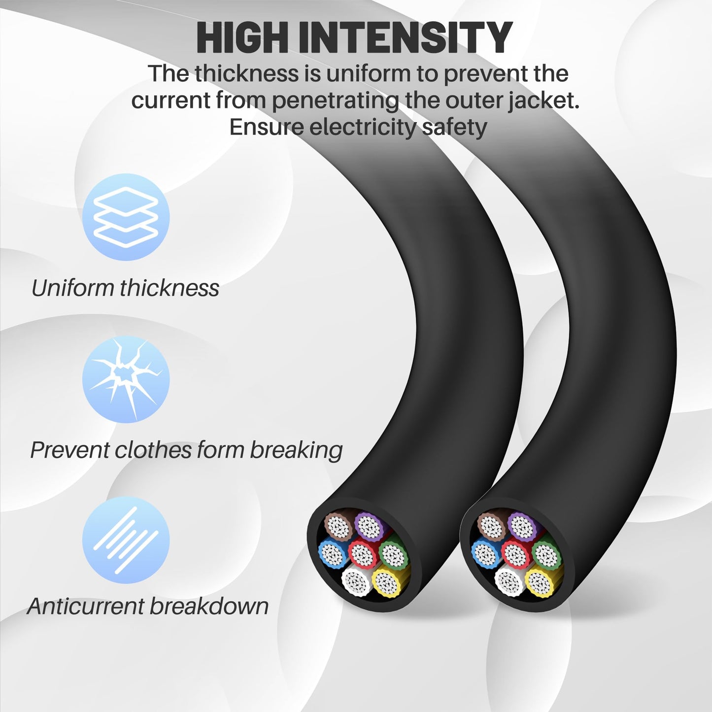 7 Way Trailer Wire 100FT, Heavy-Duty 14 Gauge Copper Clad Aluminum Cable, 14AWG 7 Pin Trailer Wiring with Color-Coded Jacket, Insulated Stranded Extension Cable for Utility Trailer, RV, Automotive