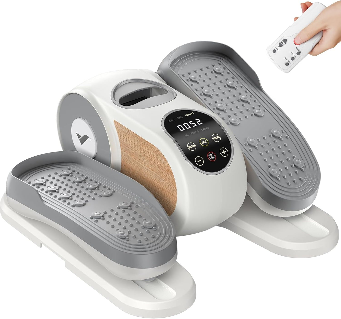 MERACH Under Desk Elliptical Machine - Quiet Portable Leg Exerciser with Remote Control & 12 Speeds | Ideal for Seniors (White)