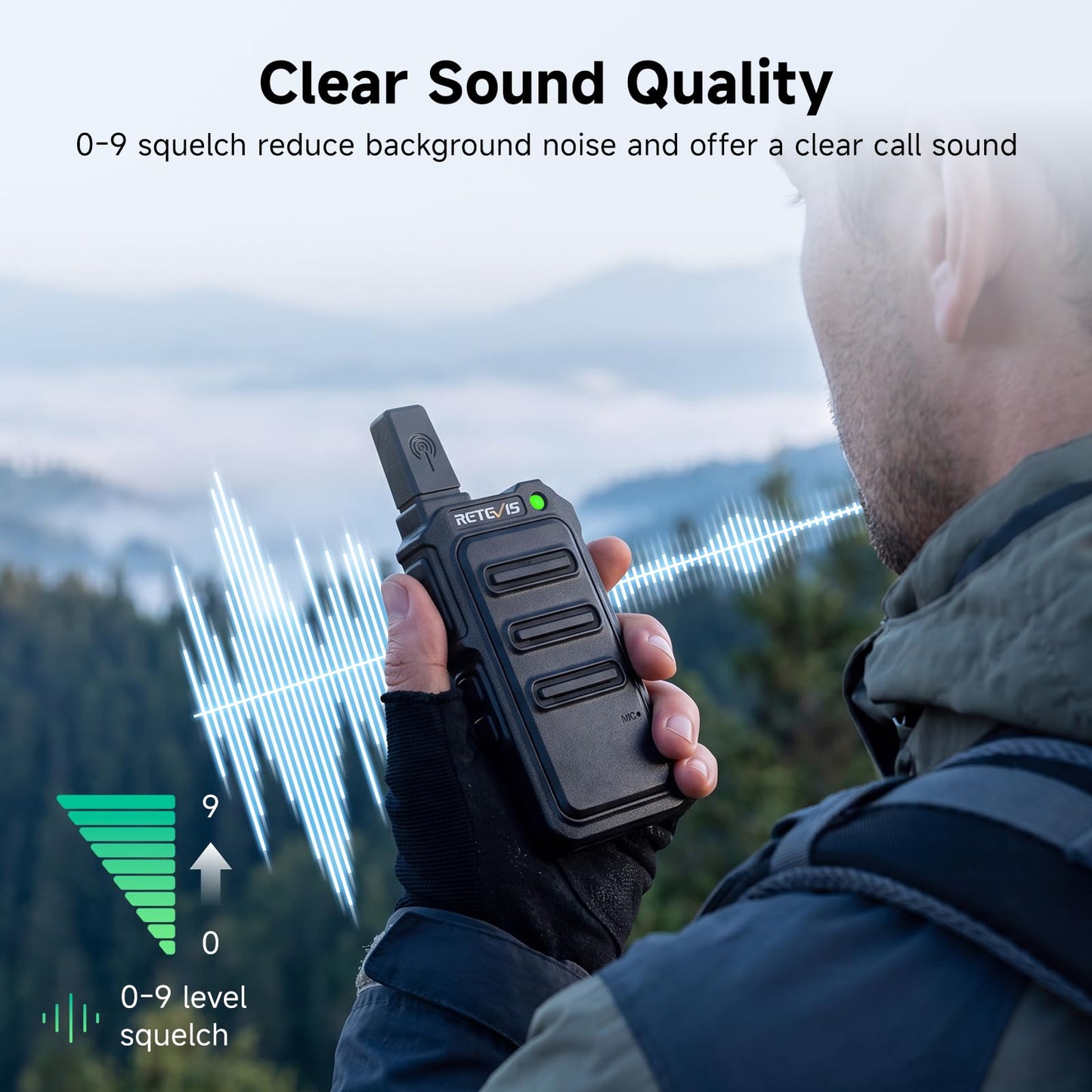 Retevis RT19 Walkie Talkie with Earpiece and Mic, 2 Way Radios Long Range, 1300mAh, VOX Handsfree, Mini, Small, Compact Two Way Radio for Adults Family Outdoor Camping Hiking Agriculture(4 Pack)