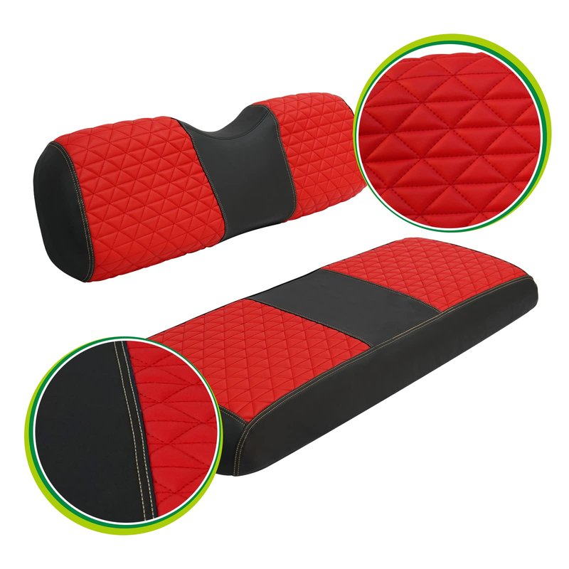 YUWEIDG0769 Universal Golf Cart Rear Seat Covers for Common Seat Cushion for Aftermarket Back Seat Kits, Red Vinyl Golf cart Seat Cover
