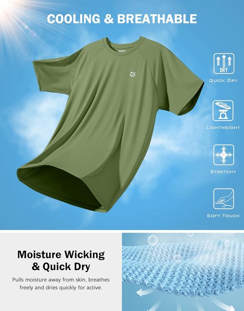 G Gradual Men's Athletic Workout T-Shirts - Moisture-Wicking Cooling Performance Tee for Gym & Tennis