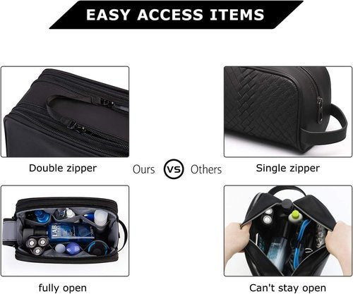 BAGSMART Toiletry Bag for Men - Water-Resistant Travel Organizer Dopp Kit | Medium Black