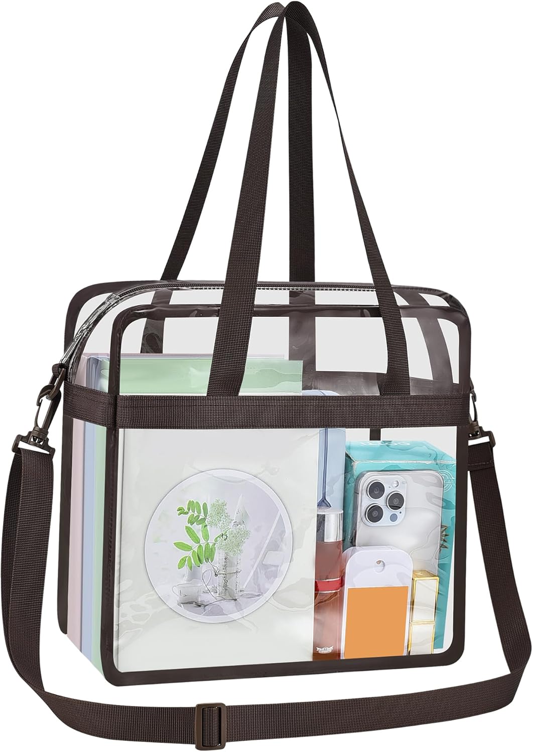 USPECLARE Clear Tote Bag - Transparent Stadium Bag for Events | 12x6x12 Size for Work, Sports, Concerts