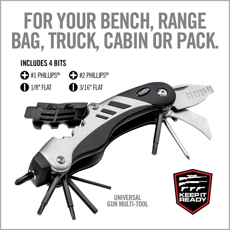 Real Avid Gun Tool - 18 in 1 Gunsmithing Shotgun & Rifle Multitool - Bit Driver, Torq Bits, Choke Tube Wrench, Allen Wrench, Scope & Punch Tool