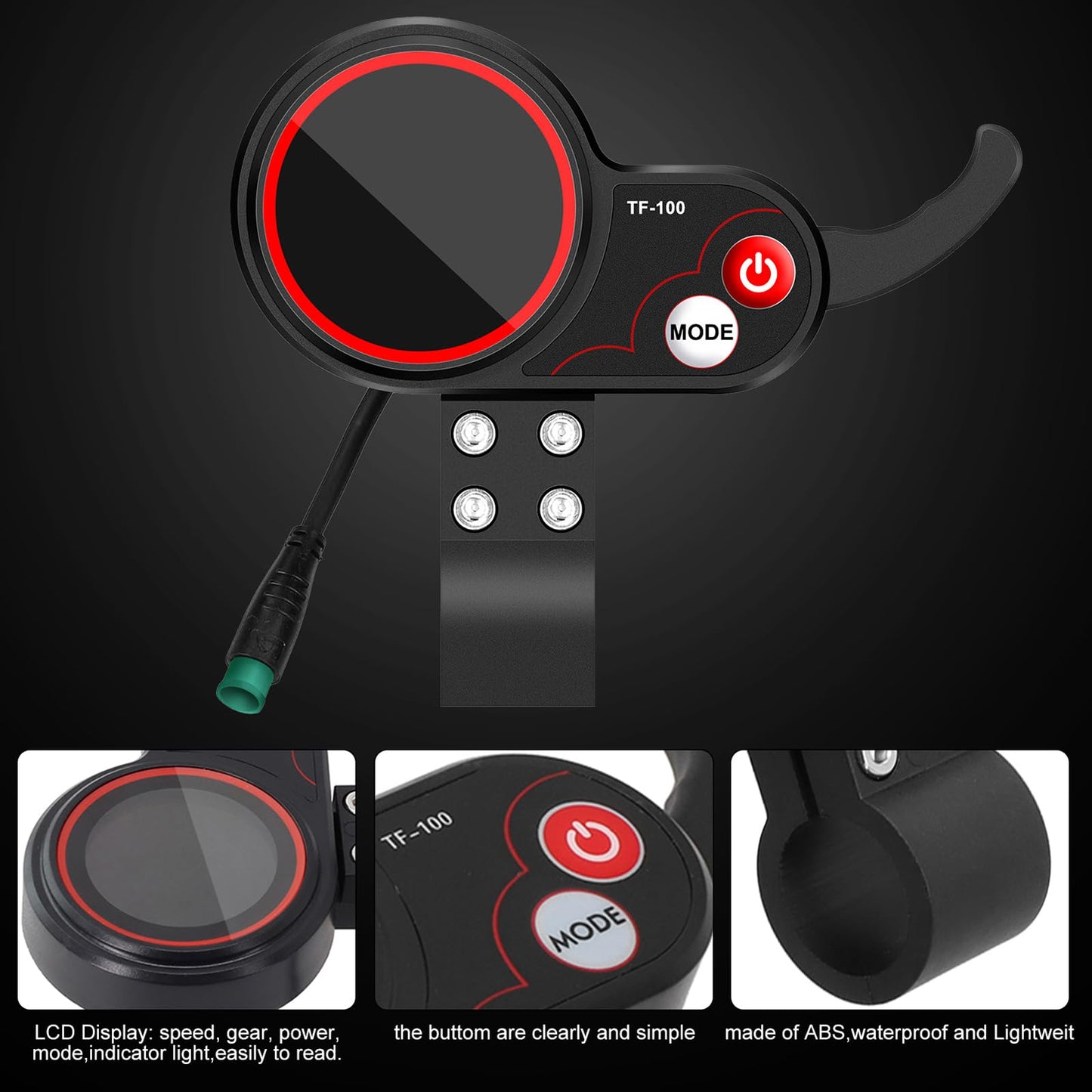 TF‑100 Display 5 Pin for KUGOO for M4 Electric Scooter Display Panel Communication Instrument KickScooter Controller LCD Dashboard Display Screen