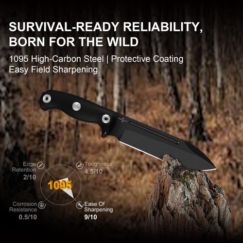 Kizer Drop Bear Fix 7 Fixed Blade Knife, 6.51" AEB-L Blade Hunting Knife with Green Micarta Handle & Hammer Pommel, Survival Knives with Sheath, Bushcraft Knives with Rotatable Clip, 1103A1