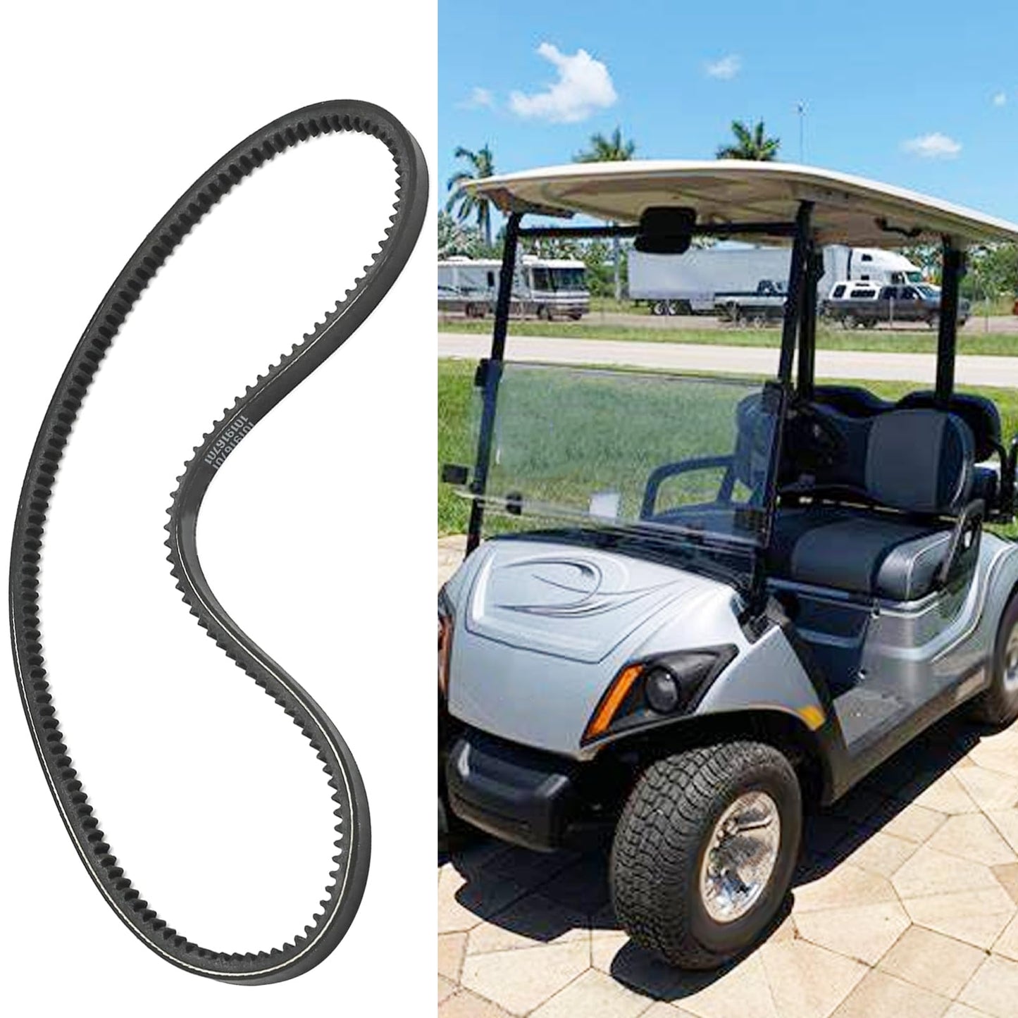 Saihisday 2Pcs 101916701 Clutch Drive Belt and Starter Generator Belt Kit, Replacement for Club Car DS 1997-up Precedent Gas Golf Cart 2004-up, Replaces 1016203