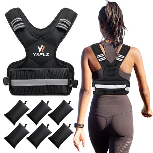 Weighted Vest Women Men - Adjustable Weighted Vest Woman with 6 Ironsand Weights, 4-10lb/11-20lb/21-32lb Vest for Walking, Running, Fitness, Strength Training, Workouts(11-20lb)