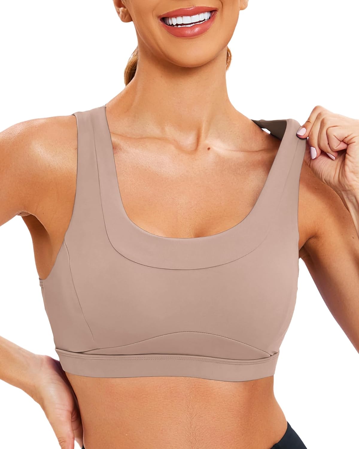 RUNNING GIRL High Support Sports Bra for Women - Molded Cup Racerback Design for Yoga & Running