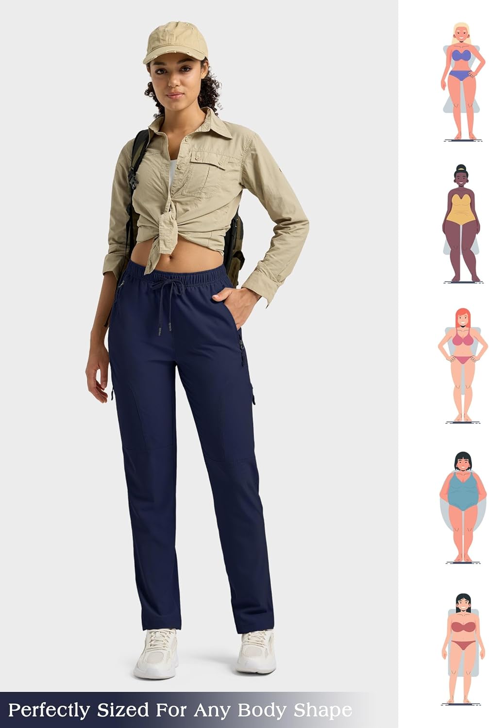 Willit Women's Quick-Dry Hiking Pants - Lightweight, Water-Resistant Cargo Design | Petite/Regular/Tall Sizes