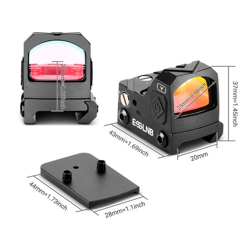 ESSLNB 2MOA Red Dot Sight, Reflex Sight, Red Dot Scope with Shake Awake and 12 Brightness Adjustment for 20mm/22mm Picatinny Rail Mount
