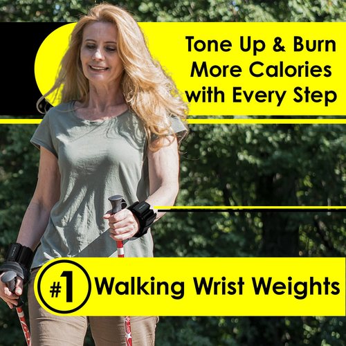Tone-y-Bands Cardio Wrist Weight for Arm Toning, 2 lb, Large, Black