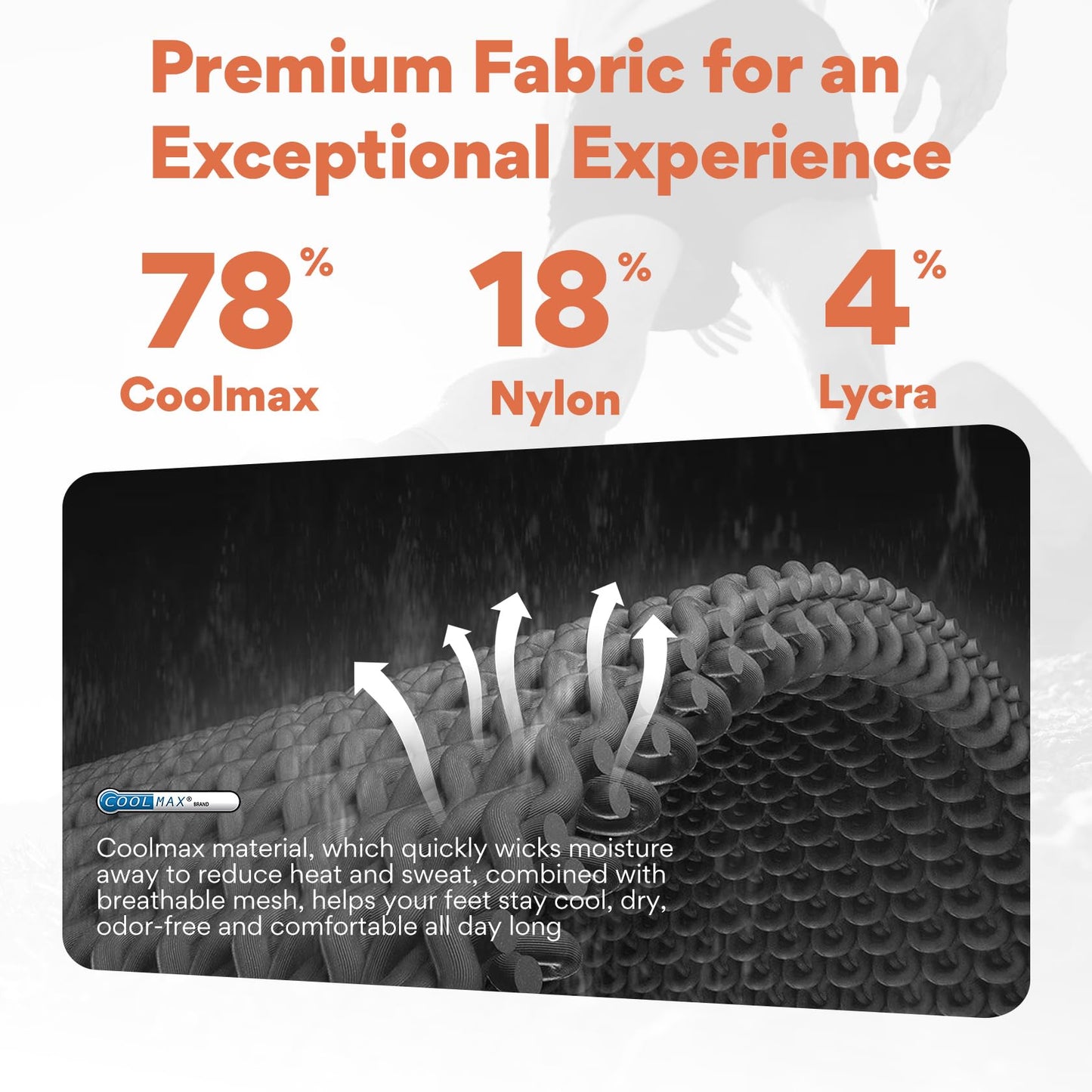 aomagic Knee-High Toe Socks - Coolmax 5-Finger Athletic Hiking Socks, Anti-Blister & Moisture-Wicking, 3 Pairs/Black - Large