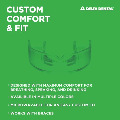 Delta Dental Sports Mouth Guard - ADA Accepted - Enhanced Impact Absorption - Clear for Braces