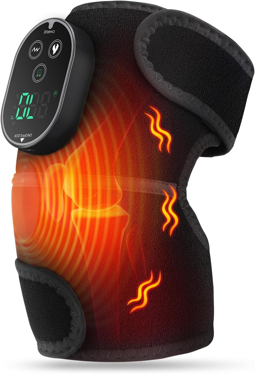 WoloyHeatie Cordless Heated Knee Massager for Pain Relief, FSA Eligible Items List, Heated Brace Wrap Pads for Shoulder Elbow Knee Massage, HSA Approved Products Only