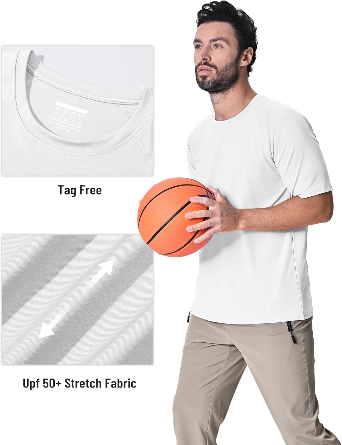 TACVASEN Men's Rashguard Shirt - UPF 50+ Sun Protection | Quick-Dry Athletic T-Shirt for Fishing & Swimming