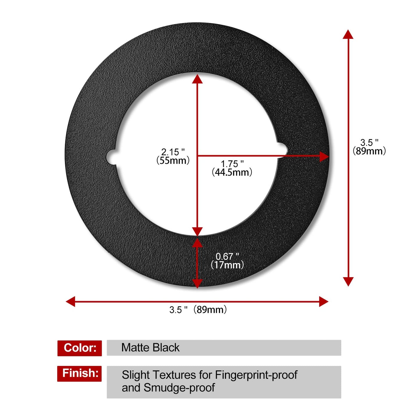 MOSECYOU Door Knob Plates Round Version, Matte Black, Thick, Door Reinforcement Plate, Scar Plates for Door Knob/Deadbolt, Door Handle Cover Filler Fixing Repair Backplate (2 Pcs, Matte Black)