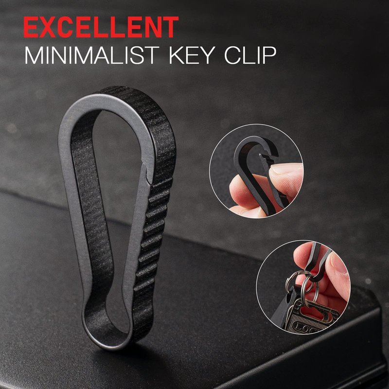 TISUR Titanium Key Ring Hooks, Small Carabiner Keychain clip,Mini Snap Keyring Key Organizer Key chain for Purse Backpacks Pants