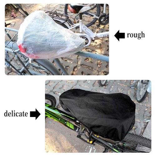 LUTER Waterproof Bike Seat Cover with Drawstring, Protective Water Resistant Bicycle Saddle Rain Dust Cover (Black)