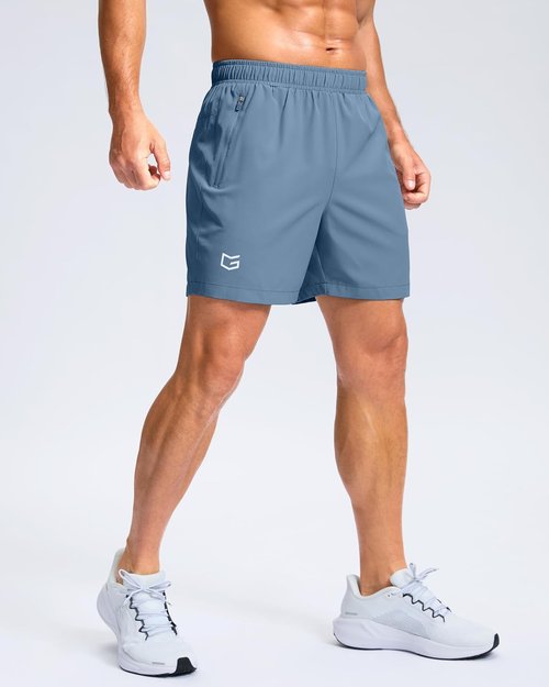 G Gradual Men's Athletic Running Shorts - Quick Dry Workout Gym Shorts with Zipper Pockets | 7"/5"/9" Sizes
