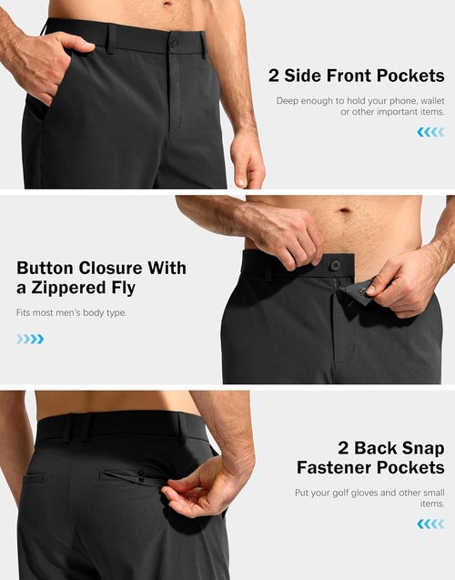 G Gradual Men's Golf Pants - Lightweight Stretch Dress Slacks | Casual Work Travel Pants with 4 Pockets (30"/32"/34")