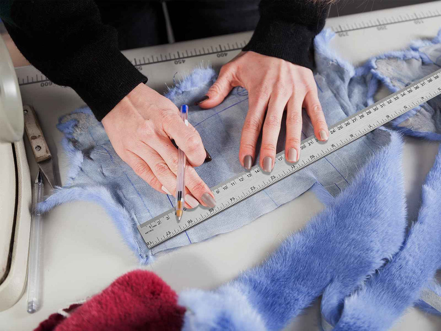 Metal Ruler with Cork Backing, 18 Inch Stainless Steel Rulers 18 Inch Metal Ruler 2 Pack - Imperial and Metric - Non-Slip Prevent Ink Leakage - for School Office Engineering Tools