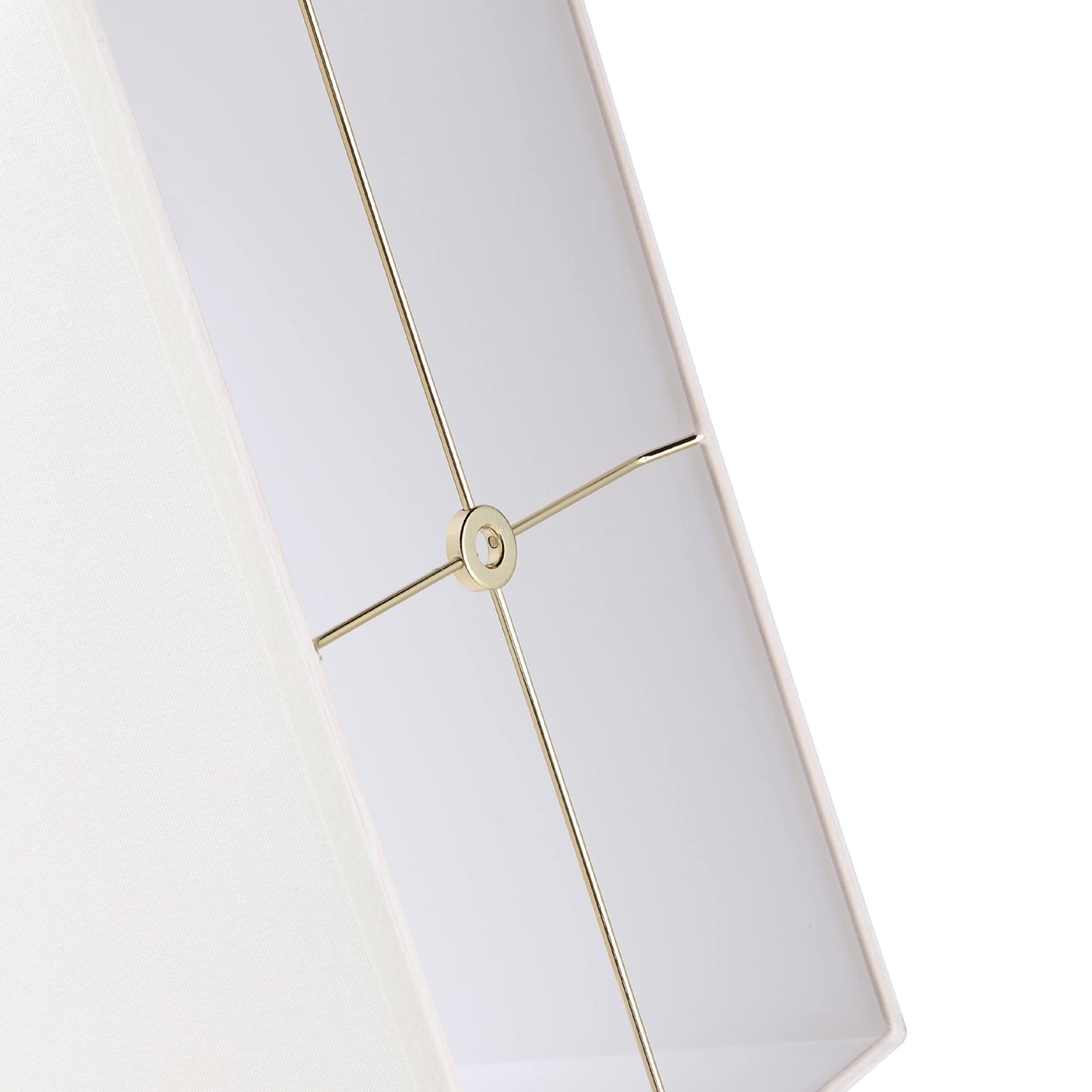 Aspen Creative 36010, Hardback Rectangular Contemporary Spider Lamp Shade/White Linen Fabric, (8+16)" Top x (8+16)" Bottom x 10" Height