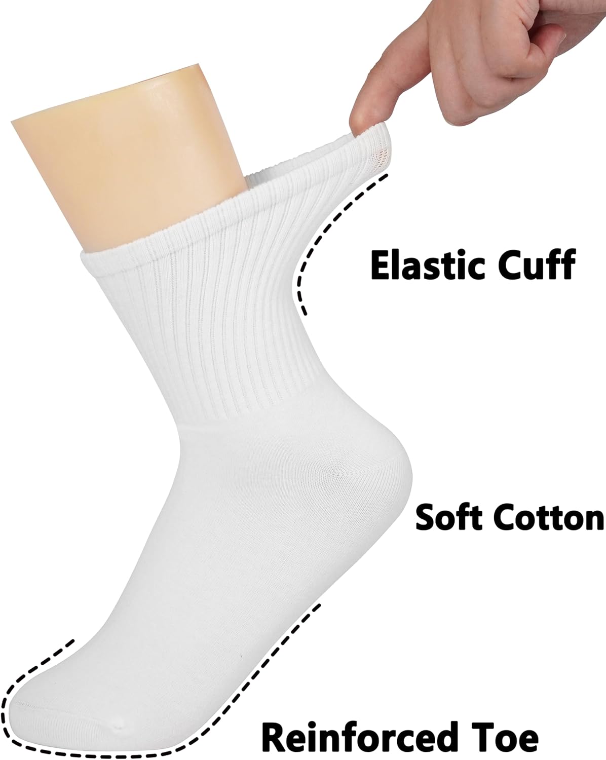BomKinta Women Casual Calf Socks - Cute Cotton Crew Socks for Comfort | 6 Pairs, Size 5-10