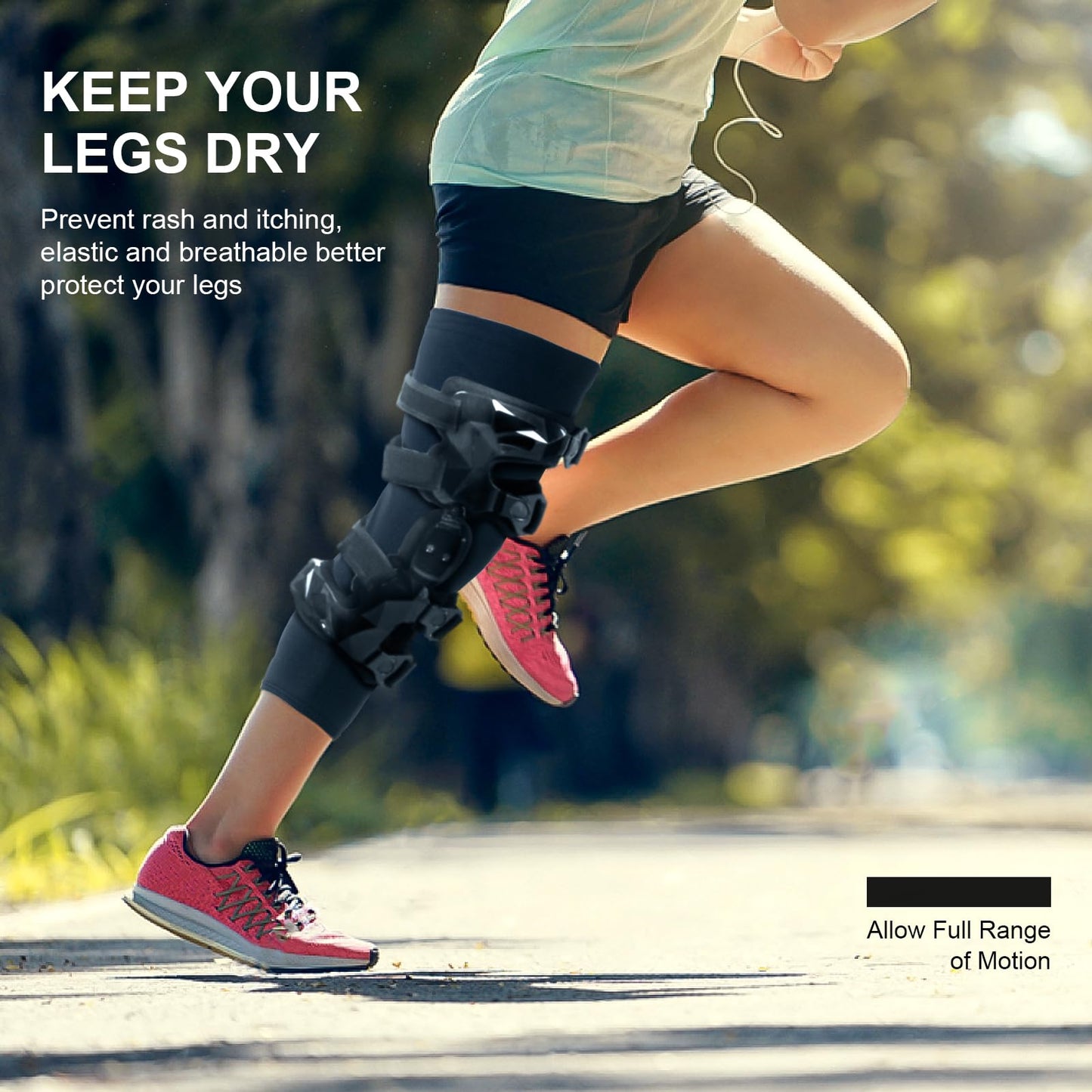 RISURRY Knee Brace Undersleeve - Knee Undersleeves for Women & Men Leg Undersleeve for Knee Brace, Closed Patella, L 2 Pieces