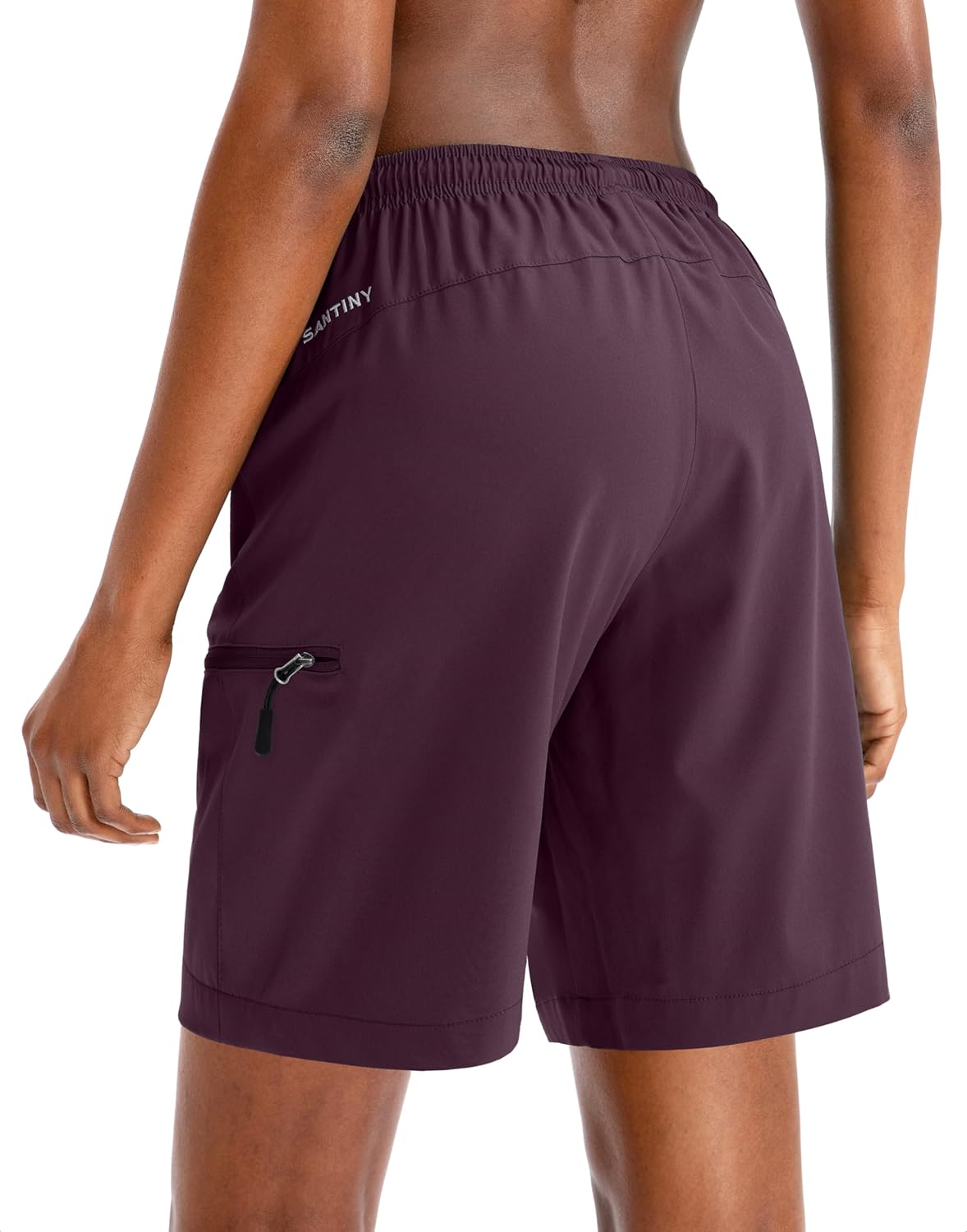 SANTINY Women's Quick-Dry Hiking Cargo Shorts - Lightweight Athletic Shorts with Zipper Pockets | 5''/7''/9'' Sizes