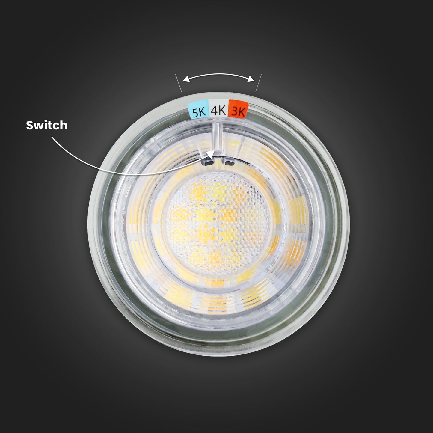 Feit Electric MR16 LED Reflector Light Bulb, 50W Equivalent, Dimmable, GU5.3 Base, 90+ CRI, 500 Lumen, Adjustable Color Track Lighting, 25,000-Hour Lifespan, BPEXN/3CCTCA/3/6, 18-Pack