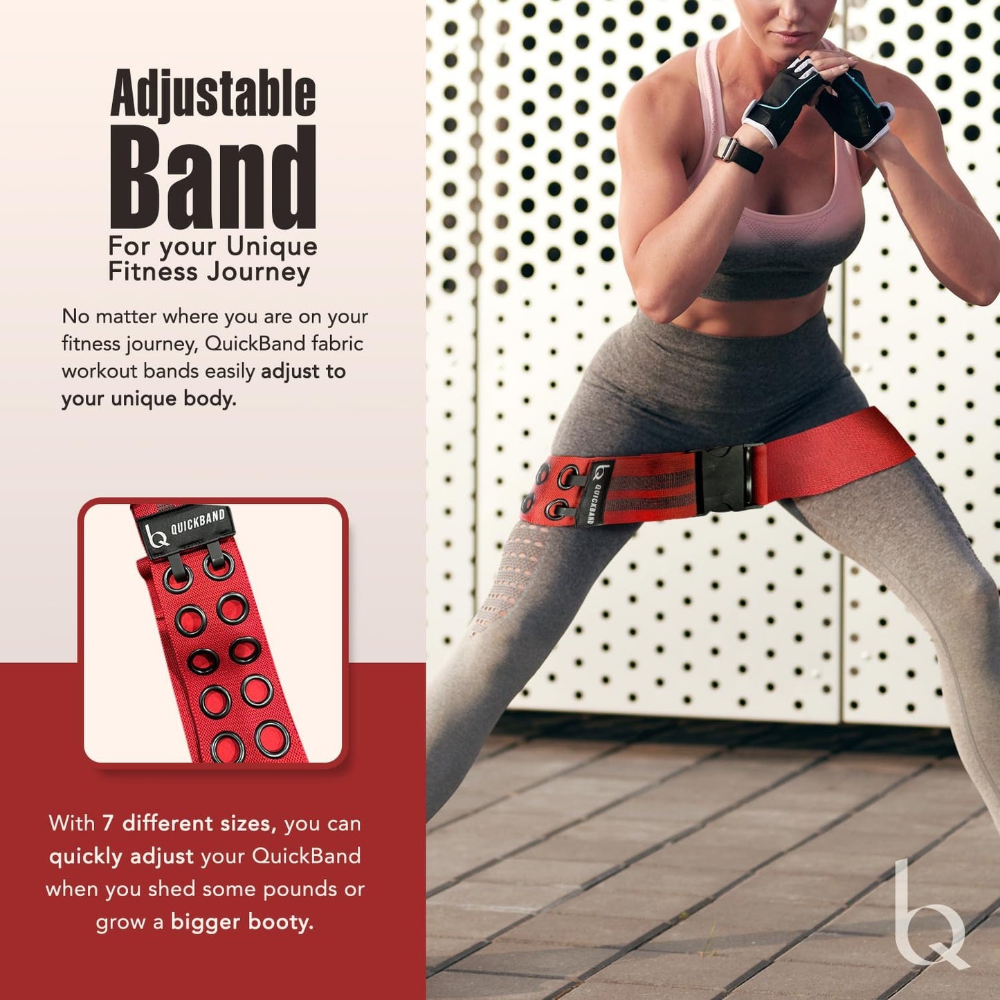 Skiennix Adjustable Fabric Workout Bands - Non-Slip Resistance Butt Trainer for Hips & Glutes | Red