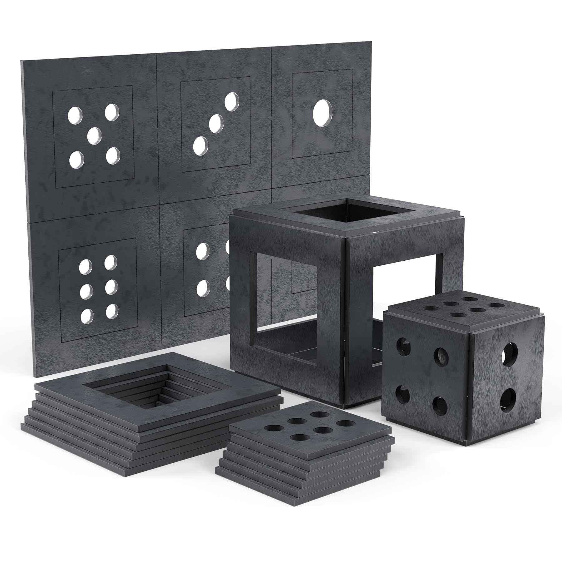 WelderElite Welding Coupons 1/8" Welding Practice Kit 11 Gauge Beginners Welding Mild Steel Sheet Can Be Used to Make 3 Dice and 1 Cube Frame