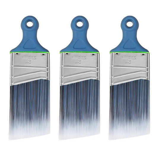 Wesquer Paint Brushes Short Handle Paint Brush for Painting Walls Stain Wood Small Areas Cutting and Trim Works Home Improvement Paint Supplies 3 Pack