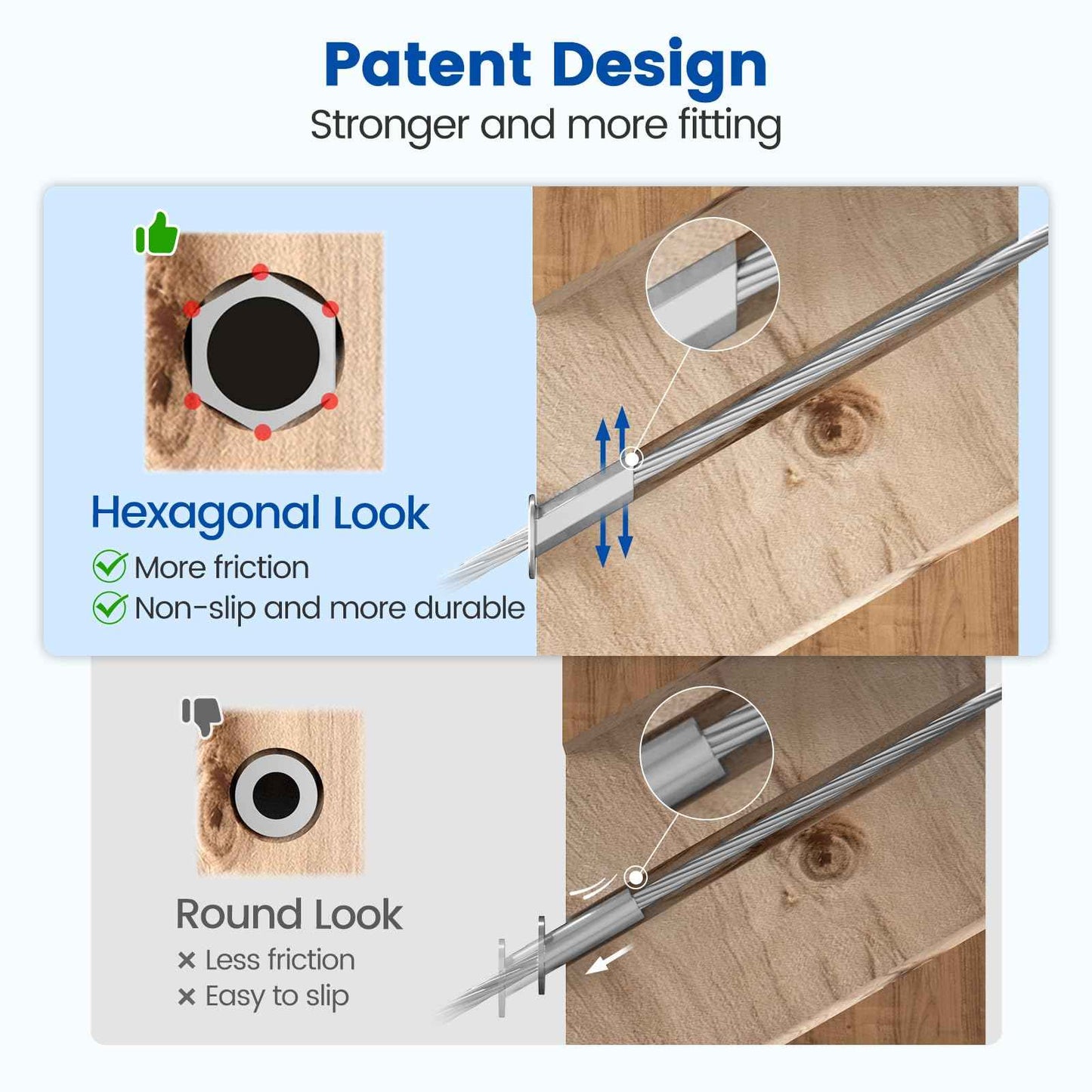 [Patent] Muzata Upgraded 20 Pack 25 30 35 Degree 1/8" 5/32" 3/16" Cable Railing Angle Protector Sleeves Cable Railing Hardware Kit T316 Stainless Steel Angle Protective Sleeves Wood Post CR70