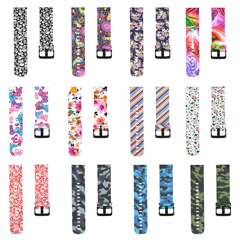 FitTurn 3-PACK Bands Compatible with Rinsmola 2021 Smart Watch Bands Silicone Soft Quick Release Wristband Replacement Straps for Rinsmola SmartWatch Band Accessories Women Men (Camouflage tricolor)