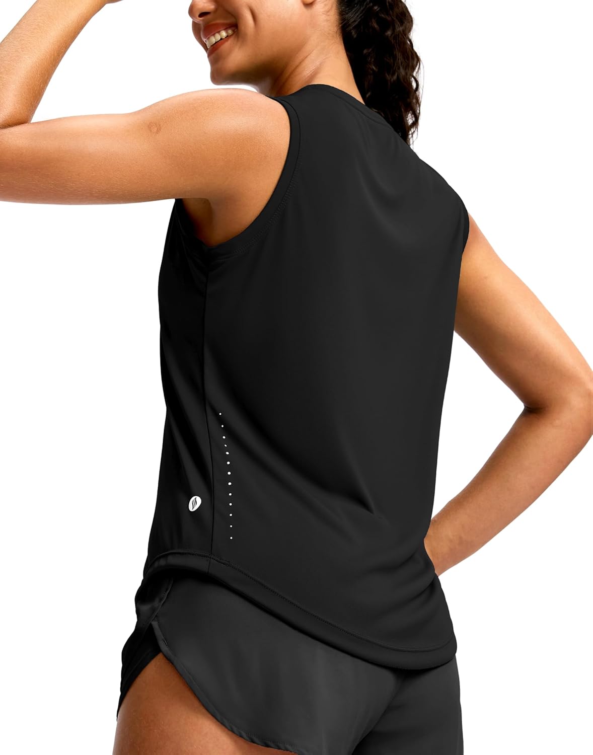SANTINY Women's Sleeveless Workout Tank Tops - Breathable Lightweight Athletic Shirts for Yoga & Running