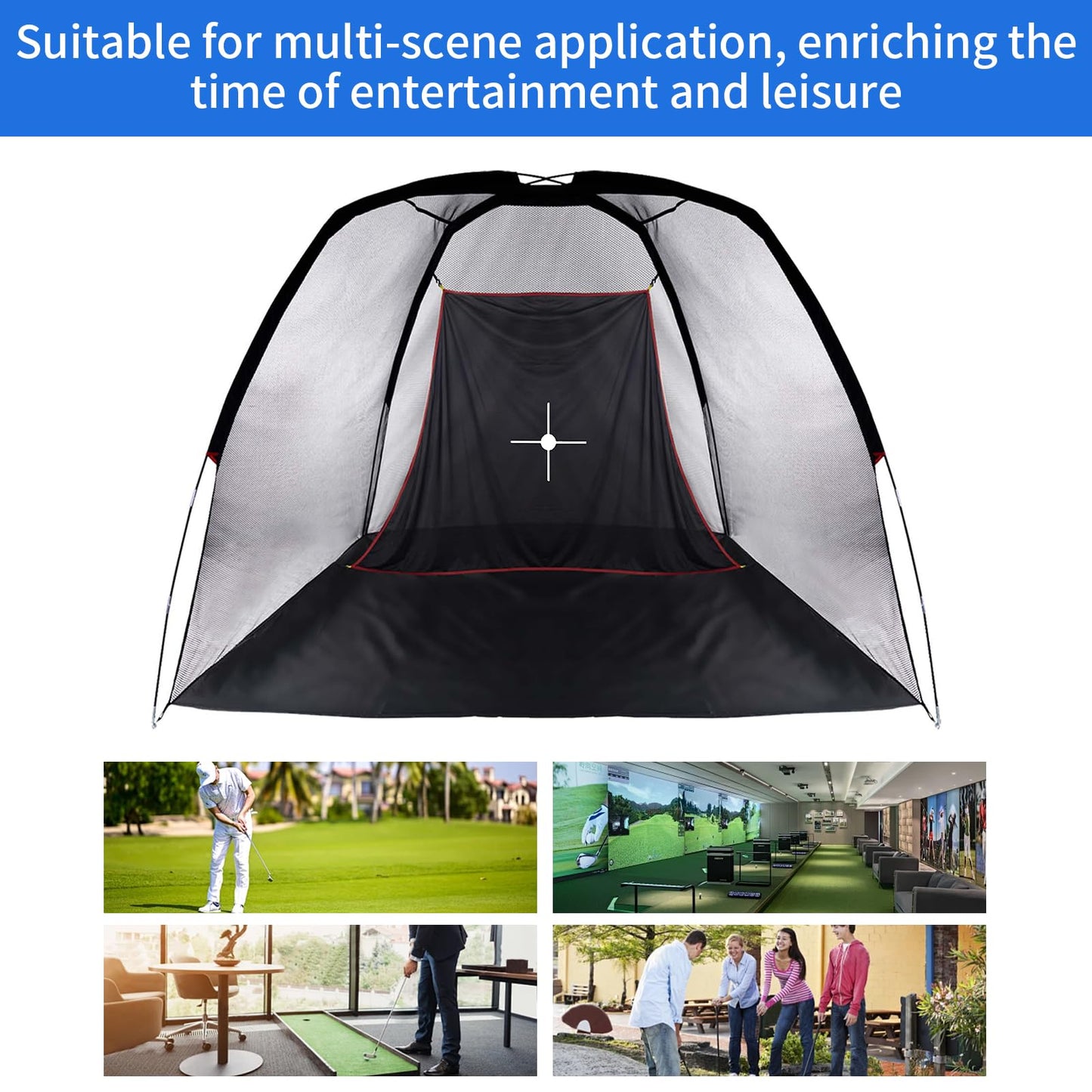 FLITURE Golf Net - 10x 6.5FT Heavy Duty Golf Practice Net with Target for Indoor Outdoor Chipping Swing Training & Hitting Accuracy - Gift for Men Dad & Golfers