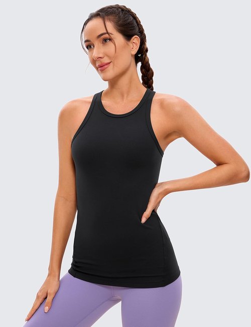 CRZ YOGA Women's Butterluxe High Neck Racerback Workout Tank | Sleeveless Gym & Yoga Top