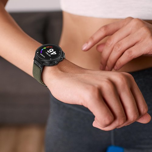 Farluya Elastic Nylon Watchband Compatible with Garmin Forerunner 235/220/230/620/630/735XT,Soft Adjustable Sport Stretchy Replacement Strap for Forerunner 235 Lite/Approach S20/S6/S5 Accessory