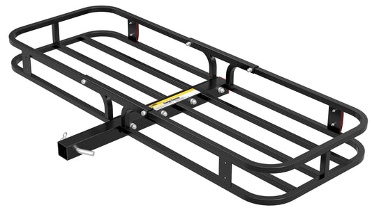 MaxxHaul 70107 53" x 19-1/2" Hitch Cargo Carrier - Trailer Mount Steel With High Side Rails For RV's, Trucks, SUV's, Vans, Cars 2" Receiver 500-lb Load Capacity , Black
