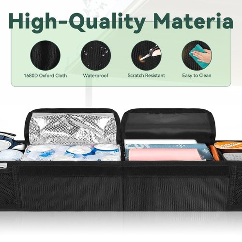 Jenlan Golf Cart Storage Organizer, Golf Cart Front Storage Basket with Insulated Compartment No-Drilling Golf Cart Basket Compatible with EZGO, Club Car, Kandi Electirc Golf Carts