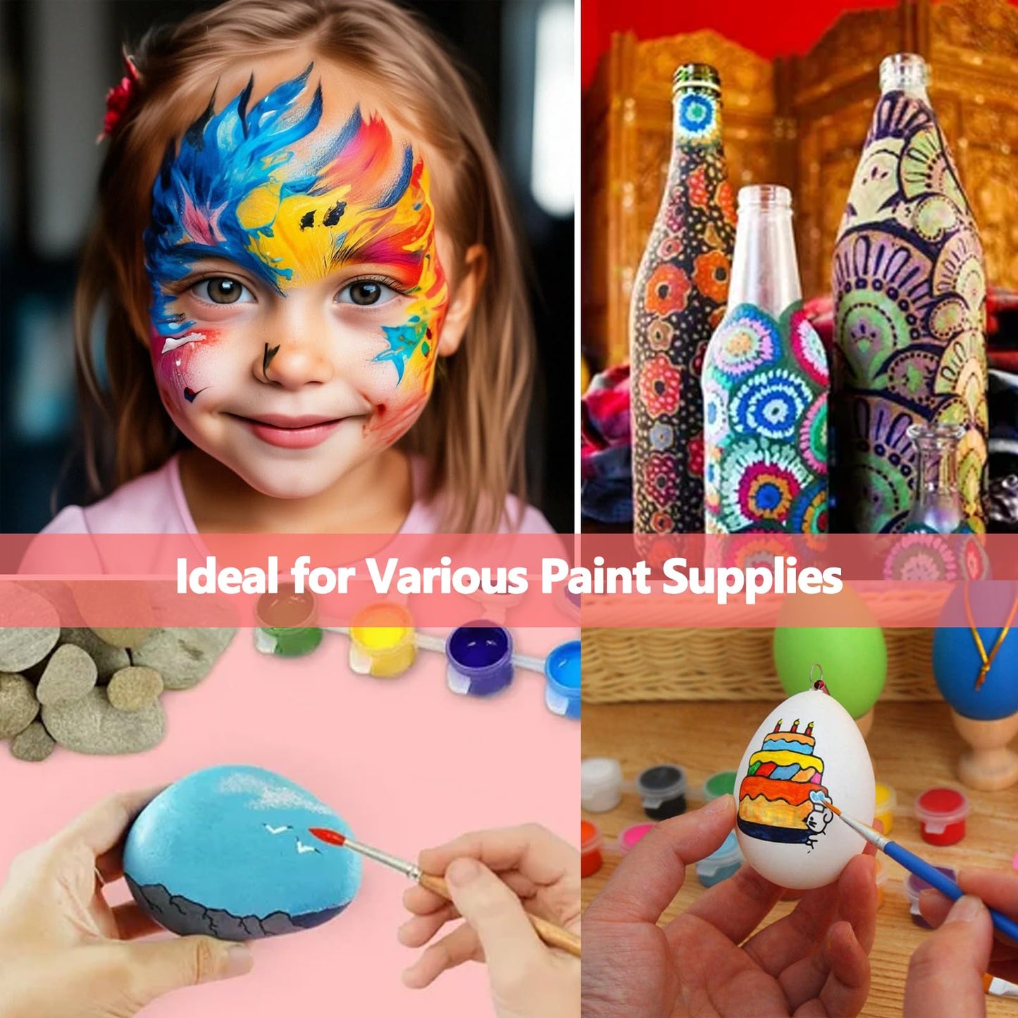 100PCS Paint Tray Palettes Plastic Paint Pallets for Kids or Students Watercolor Palette Painting Tray for Painting Party, DIY Craft and Art Painting