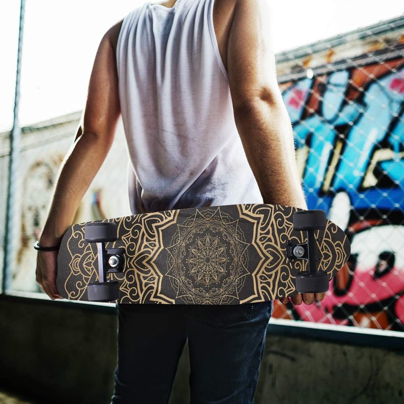 SUABO Retro Roma Flower Skateboard Grip Tape Sheet Scooter Deck Sand Paper 9" x 33"