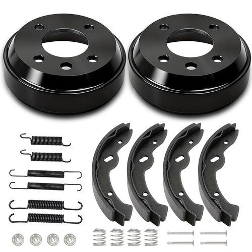 Golf Cart Brake Drum/Hub Kit Fit Yamaha G&E 1993-2006 G14, G16, G19, G22 Models, Includes Brake Drums Brake Shoes & Bendix Brake Shoes Spring Kit, OEM JU0-G6521-00-00, JN6-F5331-01-00, #JG5819G-00