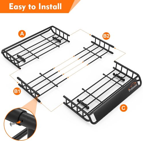 FIVKLEMNZ Rooftop Cargo Carrier - Waterproof Roof Bag for All Vehicles | Includes Anti-Slip Mat & Straps