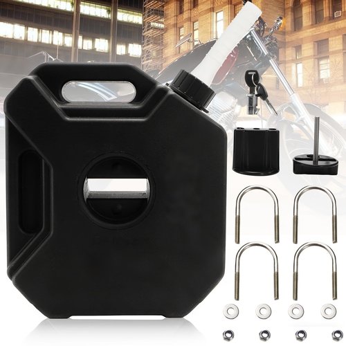 Acshio Plastic Engine Oil Jugs with Lid, 1.3 Gallon Water Storage Containers with Lockable Bracket, Portable Water Tank Fluid Container
