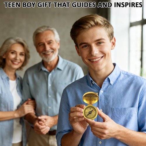 Easter Inspirational Compass Gift for Teenage Boy, Birthday Gift for Teen Boy Ages 10 11 12 13 14 15 16 17 18, Confirmation Christian Religious Graduation Engraved Gift for Son, Boyfriend, Men